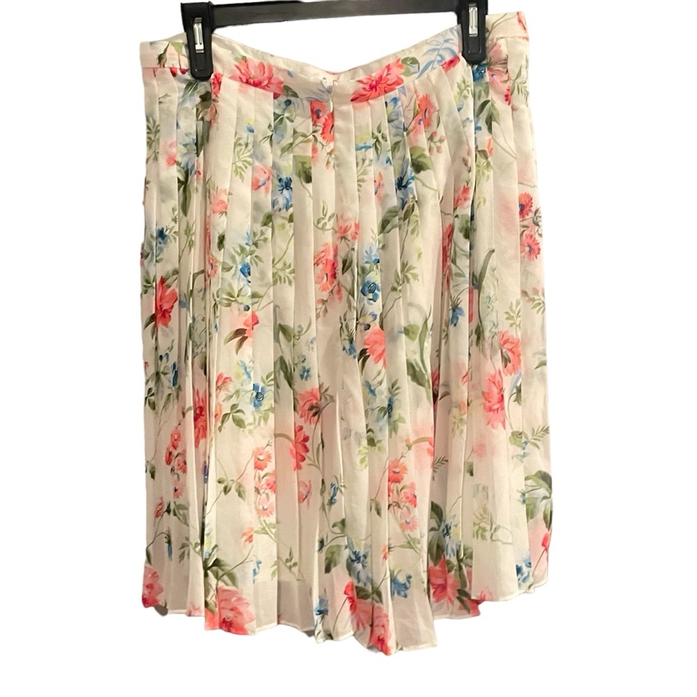 Ann Taylor Petite women’s pleated floral skirt size 12P